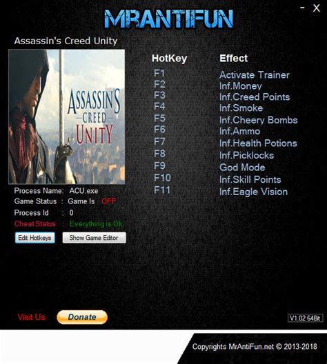 Assassin's creed unity 14 trainer